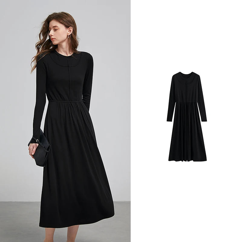 Spring Black Two-Piece Dress