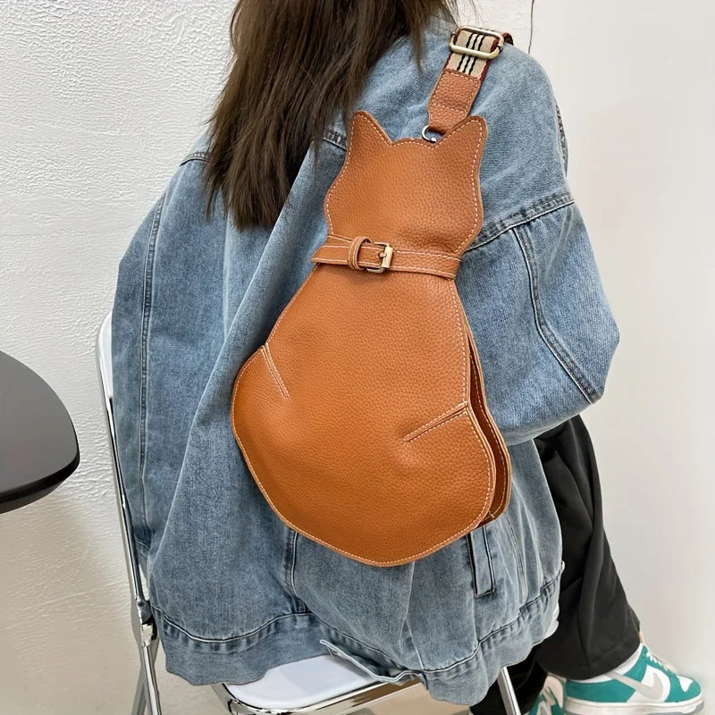 Women’s Cat-Shaped PU Crossbody Bag