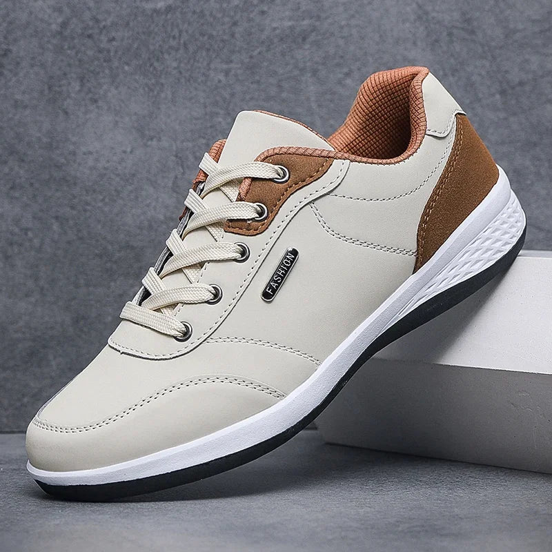 Men’s Waterproof Walking Leather Sneakers 2025