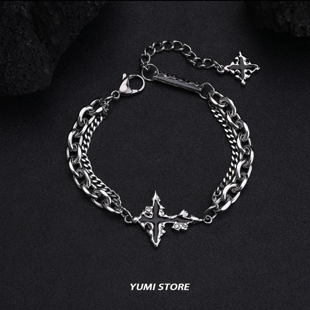 Retro Flame Cross Bracelet