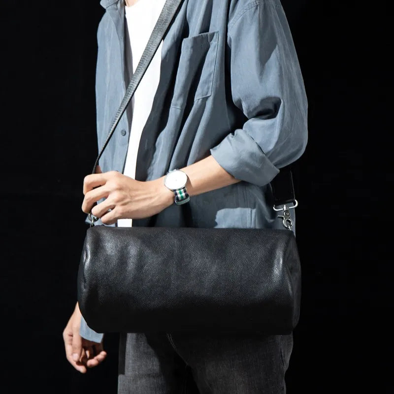 Men’s Cowhide Minimalist Bucket Bag