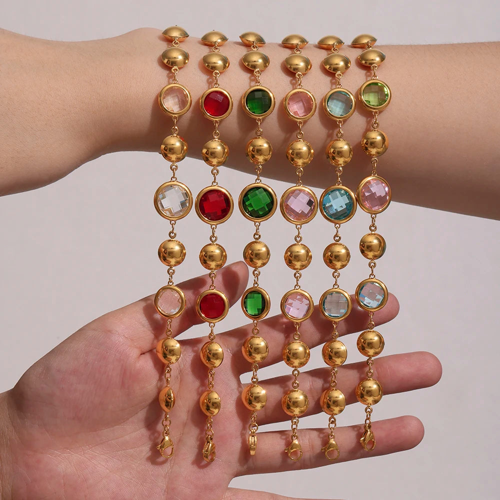 Women’s Stainless Steel Beaded Bracelet