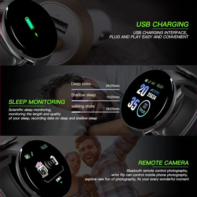 D18 Smartwatch, Men & Women