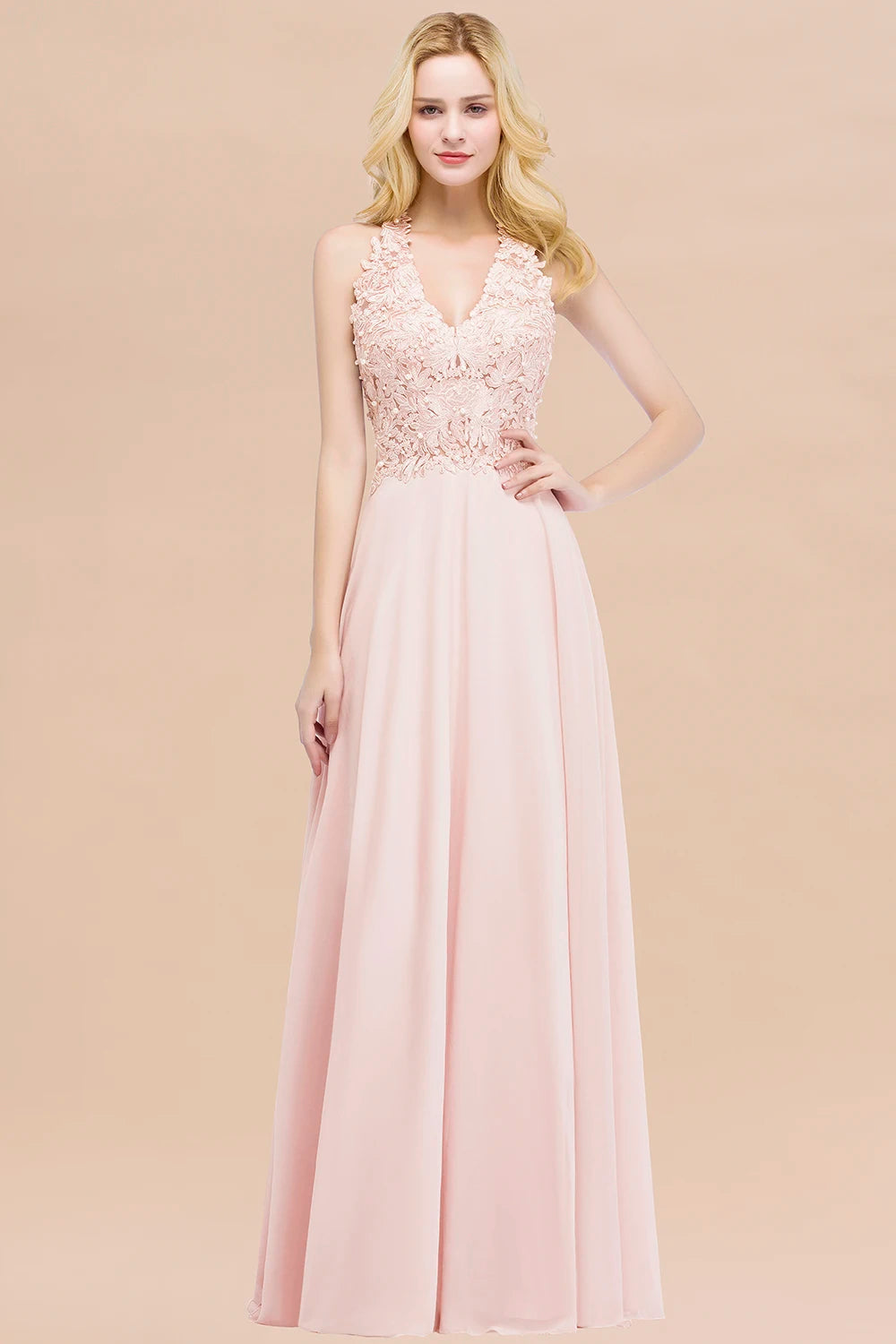 V-Neck Lace A-Line Dress