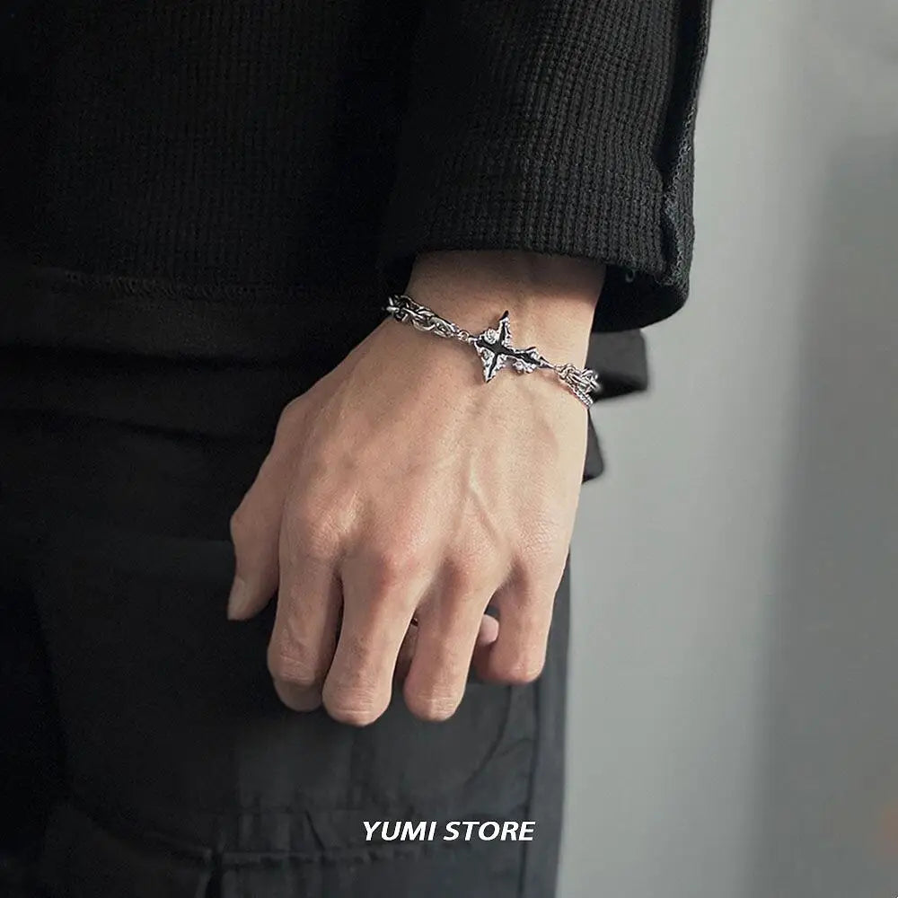Retro Flame Cross Bracelet