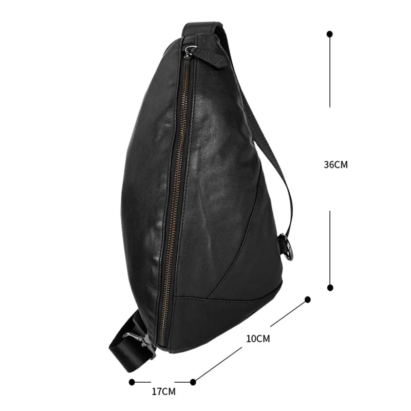 Men’s Leather Chest Pack Messenger Bag