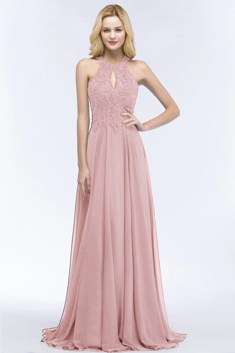 V-Neck Lace A-Line Dress