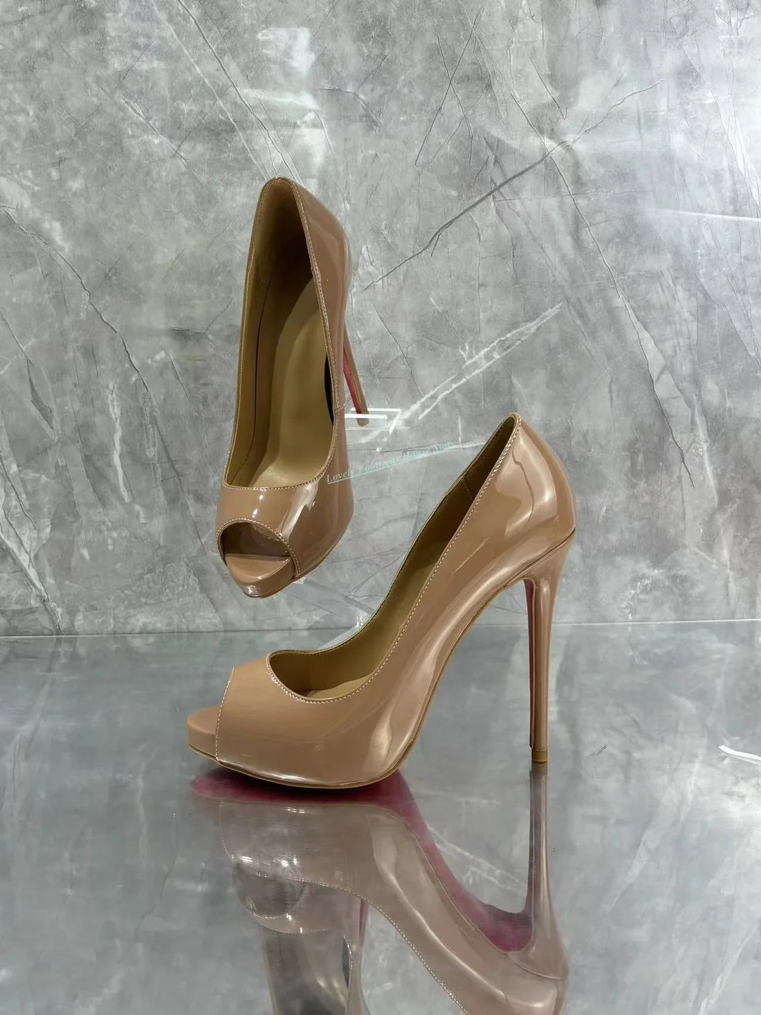 Women’s Leather Peep Toe High Heels