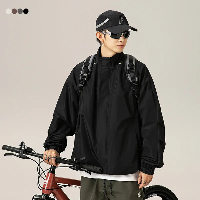 Water-Repellent Stand-Collar Outdoor Jacket