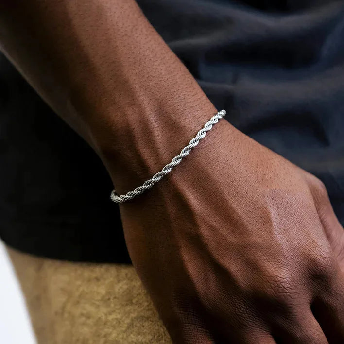 Unisex Vnox Rope Chain Bracelet