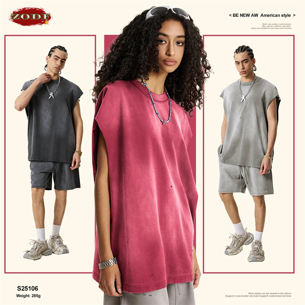 Men & Unisex Summer Washed Tank Top