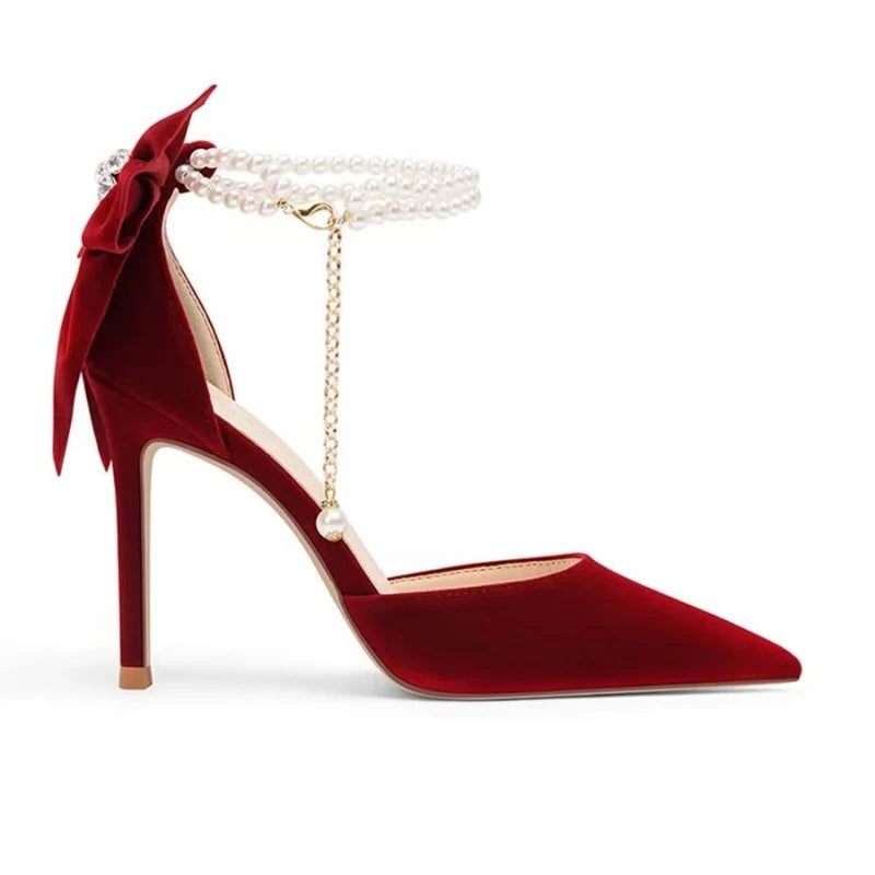 Women’s Thin Heel Pearl Sandals