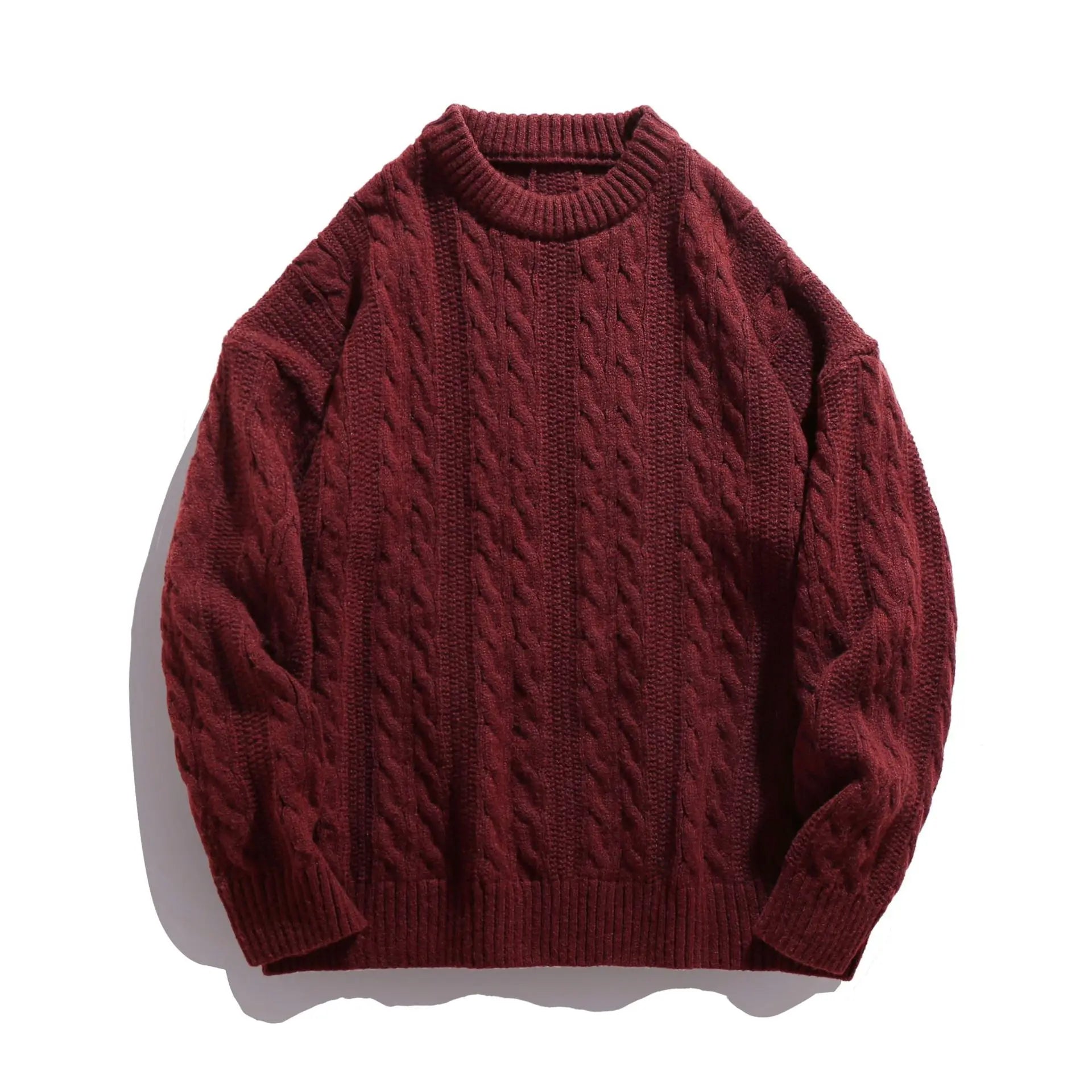 Japanese Cable-Knit Round Neck Sweater