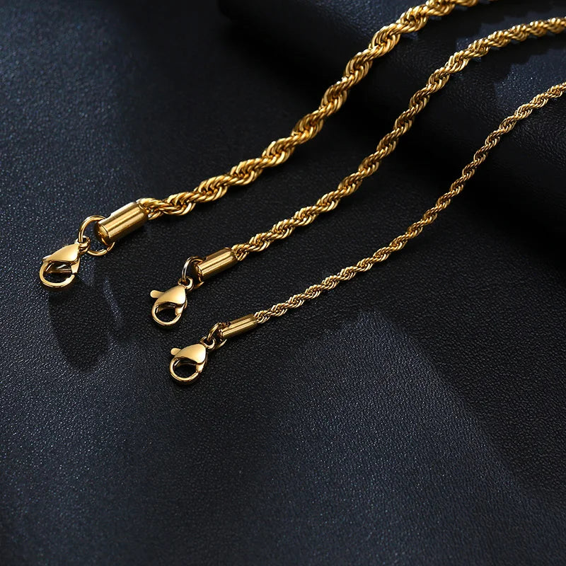 Unisex Vnox Rope Chain Bracelet