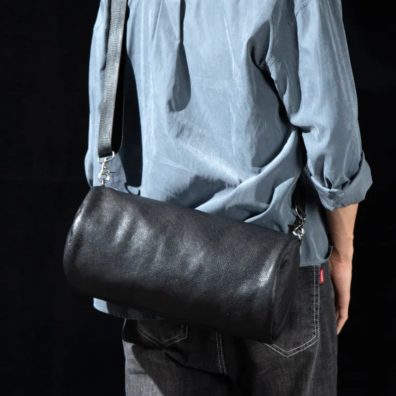 Men’s Cowhide Minimalist Bucket Bag